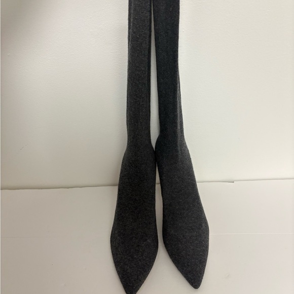 Zara Charcoal Heeled Boots - Picture 4 of 7